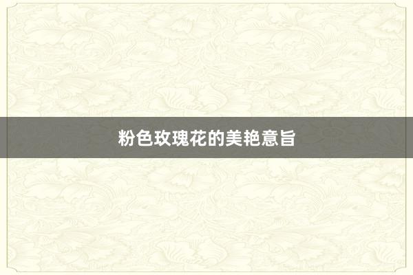 粉色玫瑰花的美艳意旨